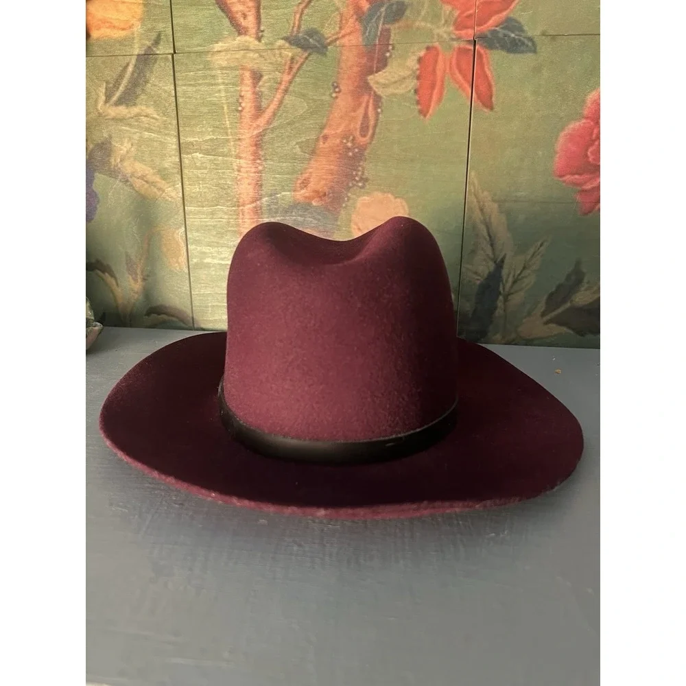 Rag & Bone Women's Fedora Hat Eggplant Purple Wool Size S